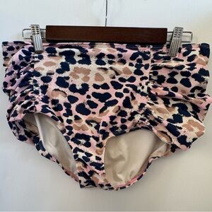 Lime Ricki blue and pink cheetah print swim bottoms large